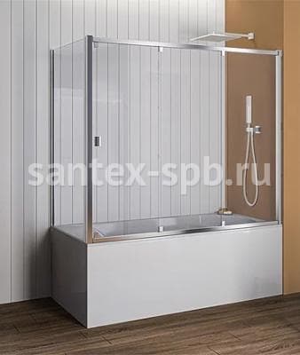 Стеклянная шторка для угловой ванны Screen 1400x750 прозрачная