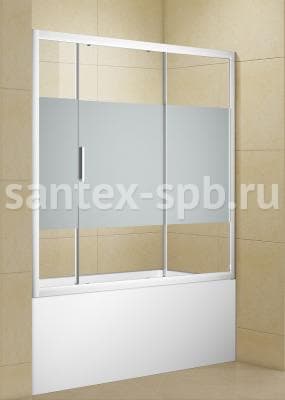Шторка для ванны стеклянная Aquanet PRACTIC 170x150