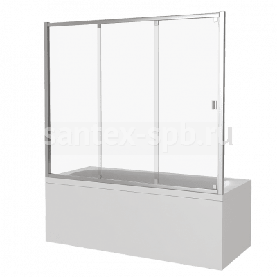 Шторка для ванной стеклянная трёхстворчатая Bas Screen WTW 170х140