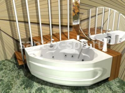акриловая ванна акватек сириус 164x164