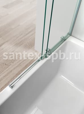 шторка для ванны стеклянная cezares stream vfs-11 100х150 сдвижная