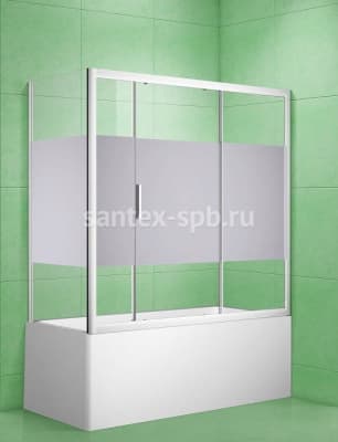 Стеклянная шторка для угловой ванны PRACTIC 1600x750 раздвижная
