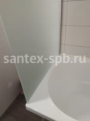 шторка стеклянная на торец ванны type-15-2 70х140 матовая