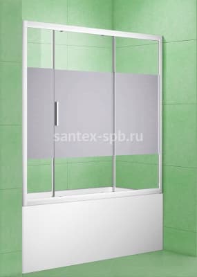 Шторка для ванны стеклянная PRACTIC 1750x1500 раздвижная