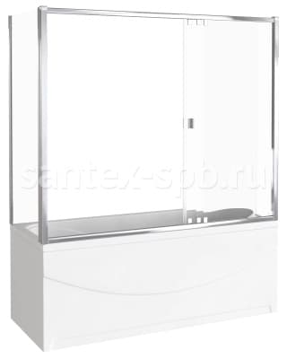 стеклянная шторка для угловой ванны screen 1400x700 прозрачная