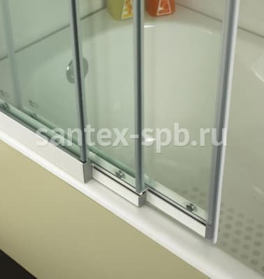 стеклянная шторка для ванной cezares trio-v-22 200х145