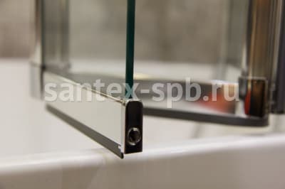 стеклянная шторка для ванной cezares pratico-v-5-120/140-c-cr
