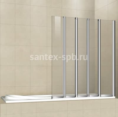 Стеклянная шторка для ванной Cezares PRATICO-V-5-120/140-C-Cr