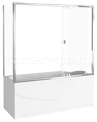 стеклянная шторка для угловой ванны screen 1400x800 прозрачная