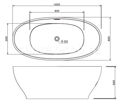 акриловая ванна отдельностоящая gemy g9207 165х80