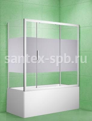 Стеклянная шторка для угловой ванны PRACTIC 1600x750 раздвижная