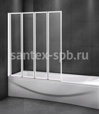 Шторка для ванны стеклянная CEZARES RELAX V-4 100х140 складная