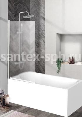 Шторка для ванны стеклянная BelBagno UNO V-1 85х150 распашная матовая