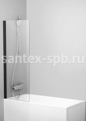Шторка на ванну неподвижная GlassWare TYPE-1 чёрная 40х140