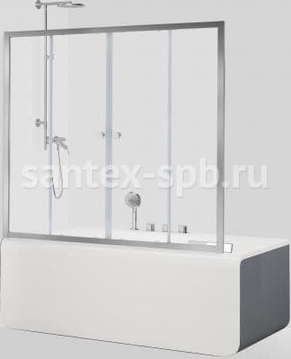 Шторка для ванны стеклянная Aquanet ALFA 5 NAA6142 160x140