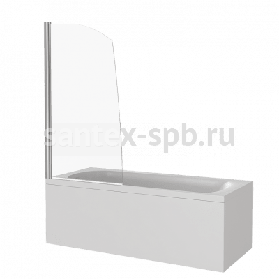 Шторка для ванной стеклянная Bas Screen SCREEN R-80-C-CH 80х140