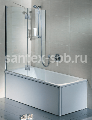 Шторка для ванной стеклянная на заказ GlassWare TYPE-4-2 распашная 110х140
