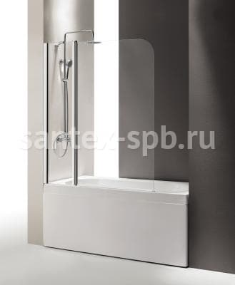 Шторка для ванны стеклянная Cezares ECO O-V-11 120х140 распашная