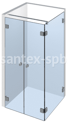 Душевое ограждение квадратное на заказ TYPE-46 с двумя распашными дверьми
