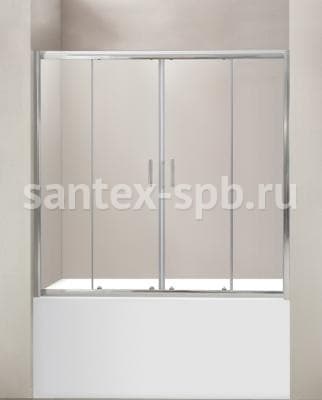 Шторка для ванны стеклянная раздвижная Belbagno UNO-VF-2-170/145-C-Cr 170x145