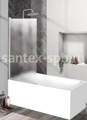 Шторка для ванны стеклянная BelBagno UNO V-1 90х150 распашная шиншилла