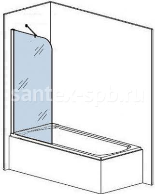 Шторка для ванной стеклянная на заказ TYPE-1-1 неподвижная