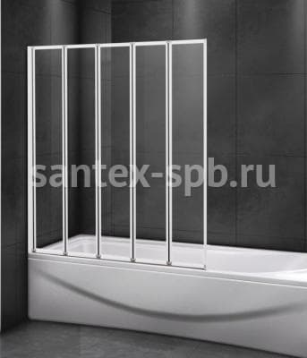 Шторка для ванны стеклянная CEZARES RELAX V-5 120х140 складная