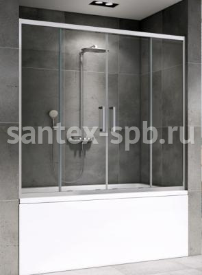 Шторка на ванну стеклянная ABBER AG57170 170x140 раздвижная