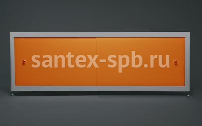 Экран под ванну A-Screen ОРАНЖЕВЫЙ 2 шторки 90 - 120