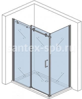 Душевое ограждение прямоугольное на заказ GlassWare TYPE-50 с одной откатной дверью