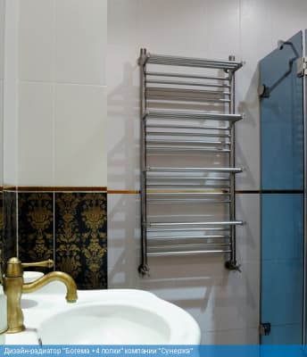 полотенцесушитель электрический сунержа богема с 4 полками 1200х500