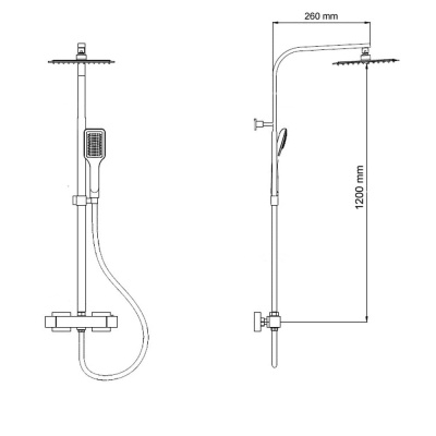 душевая стойка с тропическим душем rgw sp-22