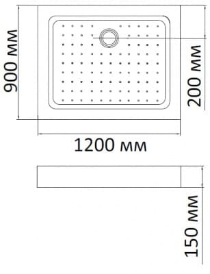 душевой поддон bandhours rectangular 912 120х90