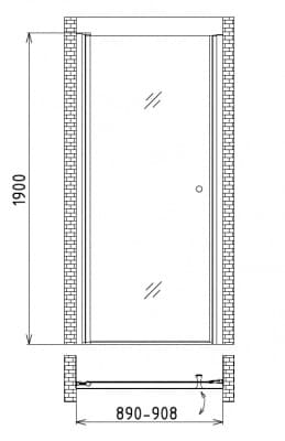 душевая дверь gemy s03190b 90x190