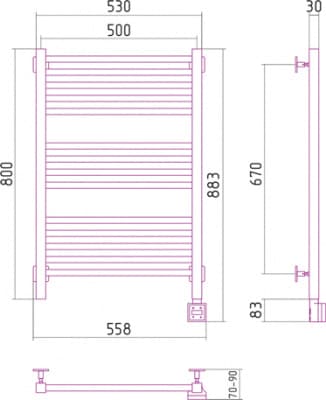 полотенцесушитель электрический сунержа модус 800х500
