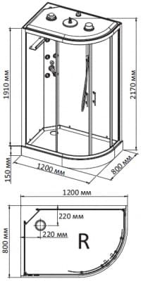 душевая кабина bandhours cristal l\r