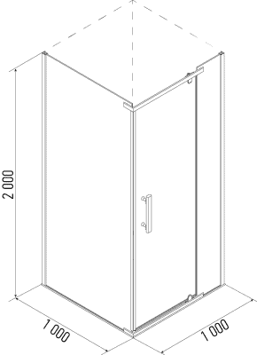 Душевое ограждение Erlit ER 10110H 100х100 схема