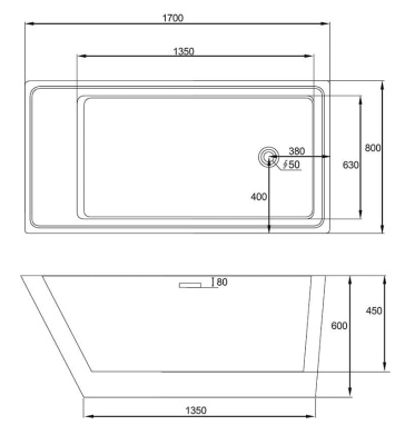 акриловая ванна abber ab9208 отдельностоящая