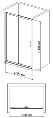 душевая дверь bandhours mike 120d 120х190