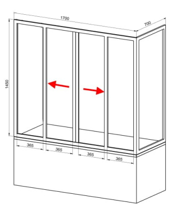 Стеклянная шторка для угловой ванны 1700x700 раздвижные стеклянная шторка для угловой ванны 1700x700 раздвижные
