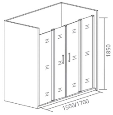 душевая дверь стеклянная bas infinity wtw-td 150х185