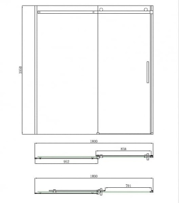 душевая дверь bandhours queen 180 180х195 раздвижная