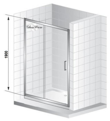 душевая дверь в нишу glassware type-21 120х190