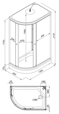 душевая кабина тритон коралл а 120x80 правая