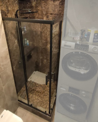 душевое ограждение прямоугольное type-50 110x90 чёрная/прозрачная