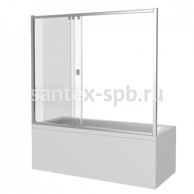 шторка для ванной стеклянная трёхстворчатая bas screen wtw 160х140