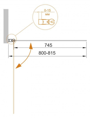 шторка для ванны стеклянная cezares eco o-v-1 80х140 распашная