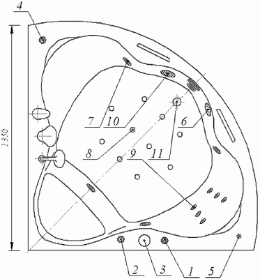 акриловая ванна акватек галатея 135x135
