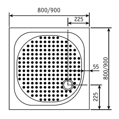 душевой поддон квадратный низкий rgw lux-tn 80x80
