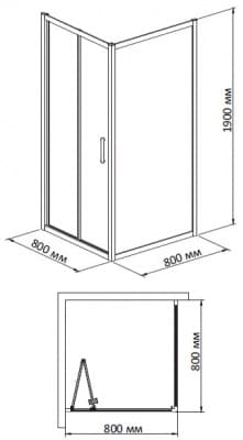 душевое ограждение bandhours snow/side 88 80х80 без поддона